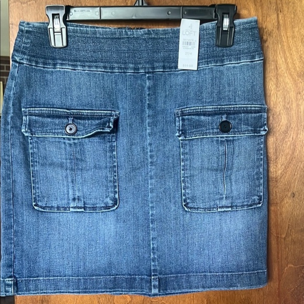 LOFT Blue Mini Pencil Skirt with Cargo Style